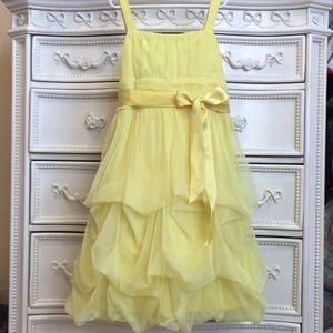 BCX Girls Yellow Party Dress, 16 Sleeveless